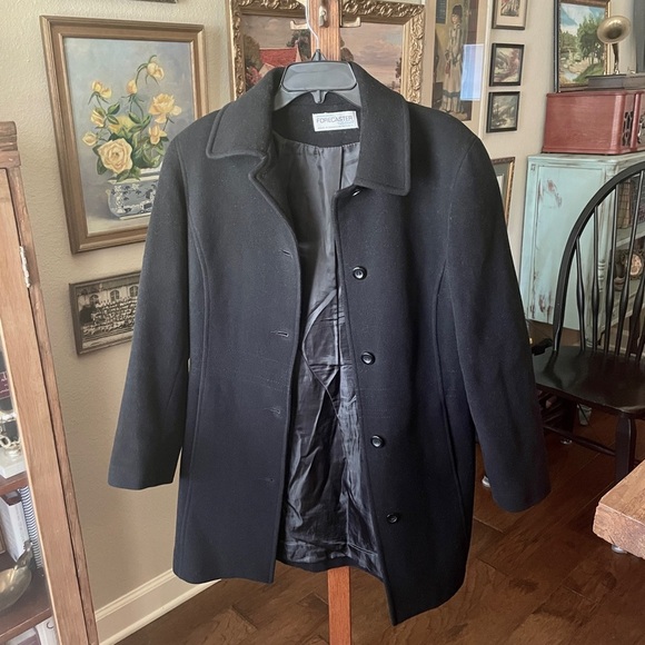 Forecaster of Boston 100% wool women’s button down coat lined pockets 8 black - Picture 4 of 9
